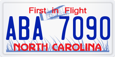 NC license plate ABA7090