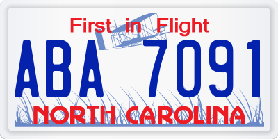 NC license plate ABA7091