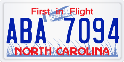 NC license plate ABA7094