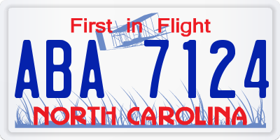 NC license plate ABA7124