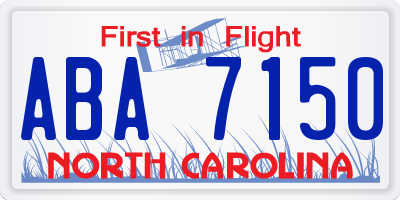 NC license plate ABA7150