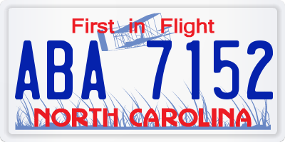 NC license plate ABA7152