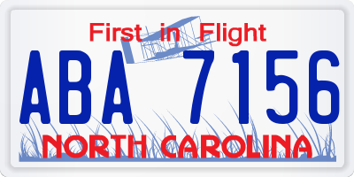 NC license plate ABA7156