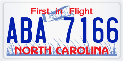 NC license plate ABA7166