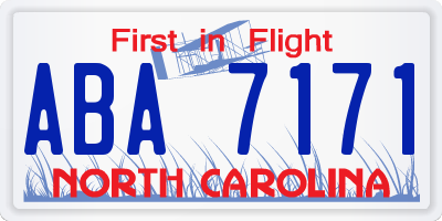 NC license plate ABA7171