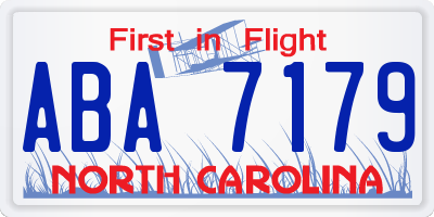 NC license plate ABA7179