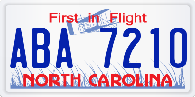 NC license plate ABA7210