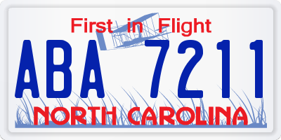 NC license plate ABA7211