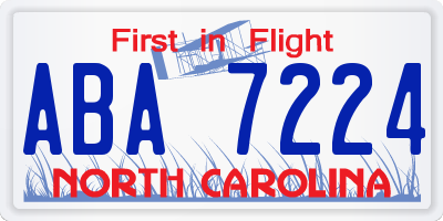 NC license plate ABA7224