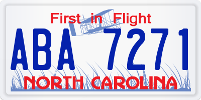 NC license plate ABA7271