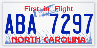 NC license plate ABA7297