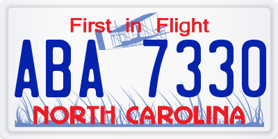 NC license plate ABA7330
