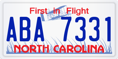 NC license plate ABA7331