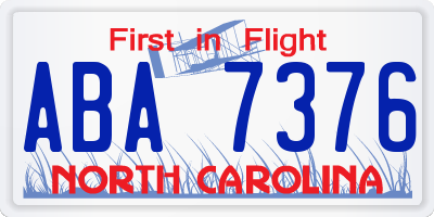 NC license plate ABA7376