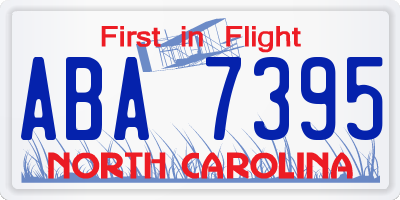 NC license plate ABA7395