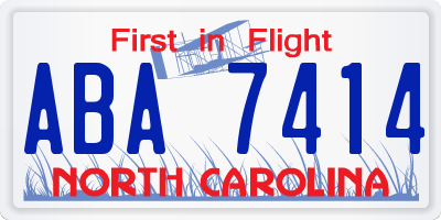 NC license plate ABA7414