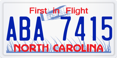 NC license plate ABA7415
