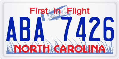 NC license plate ABA7426