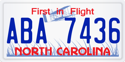 NC license plate ABA7436