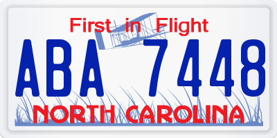 NC license plate ABA7448