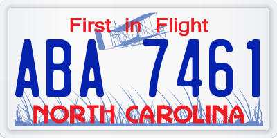 NC license plate ABA7461