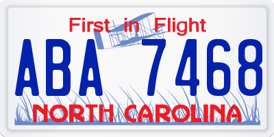 NC license plate ABA7468