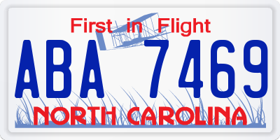 NC license plate ABA7469