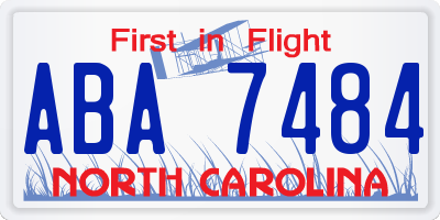 NC license plate ABA7484