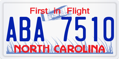 NC license plate ABA7510
