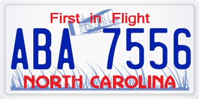 NC license plate ABA7556