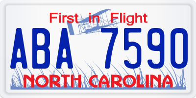NC license plate ABA7590