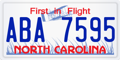 NC license plate ABA7595