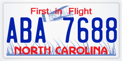 NC license plate ABA7688