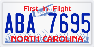 NC license plate ABA7695