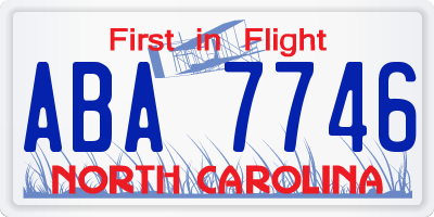 NC license plate ABA7746