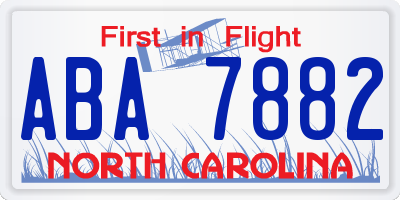 NC license plate ABA7882