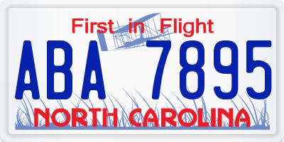 NC license plate ABA7895