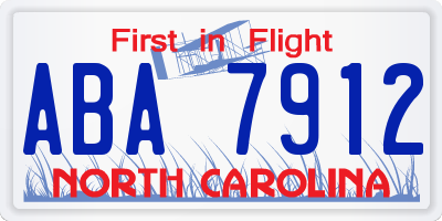 NC license plate ABA7912