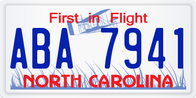 NC license plate ABA7941