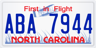 NC license plate ABA7944