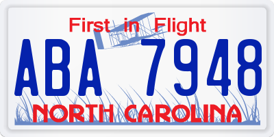 NC license plate ABA7948