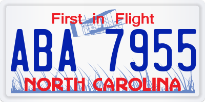 NC license plate ABA7955