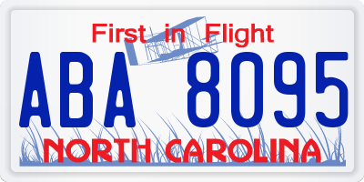 NC license plate ABA8095