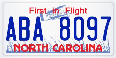 NC license plate ABA8097