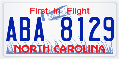 NC license plate ABA8129