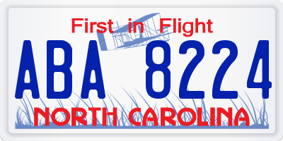 NC license plate ABA8224