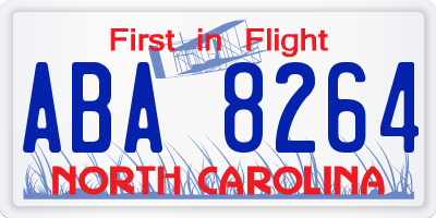NC license plate ABA8264