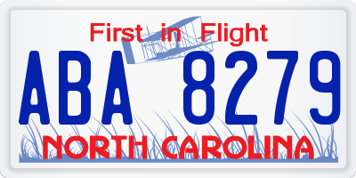 NC license plate ABA8279