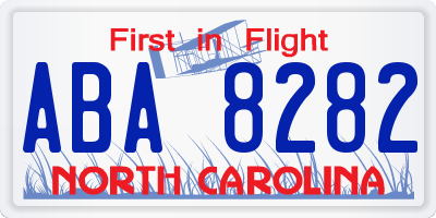 NC license plate ABA8282