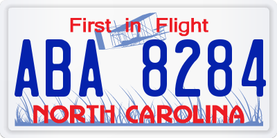 NC license plate ABA8284